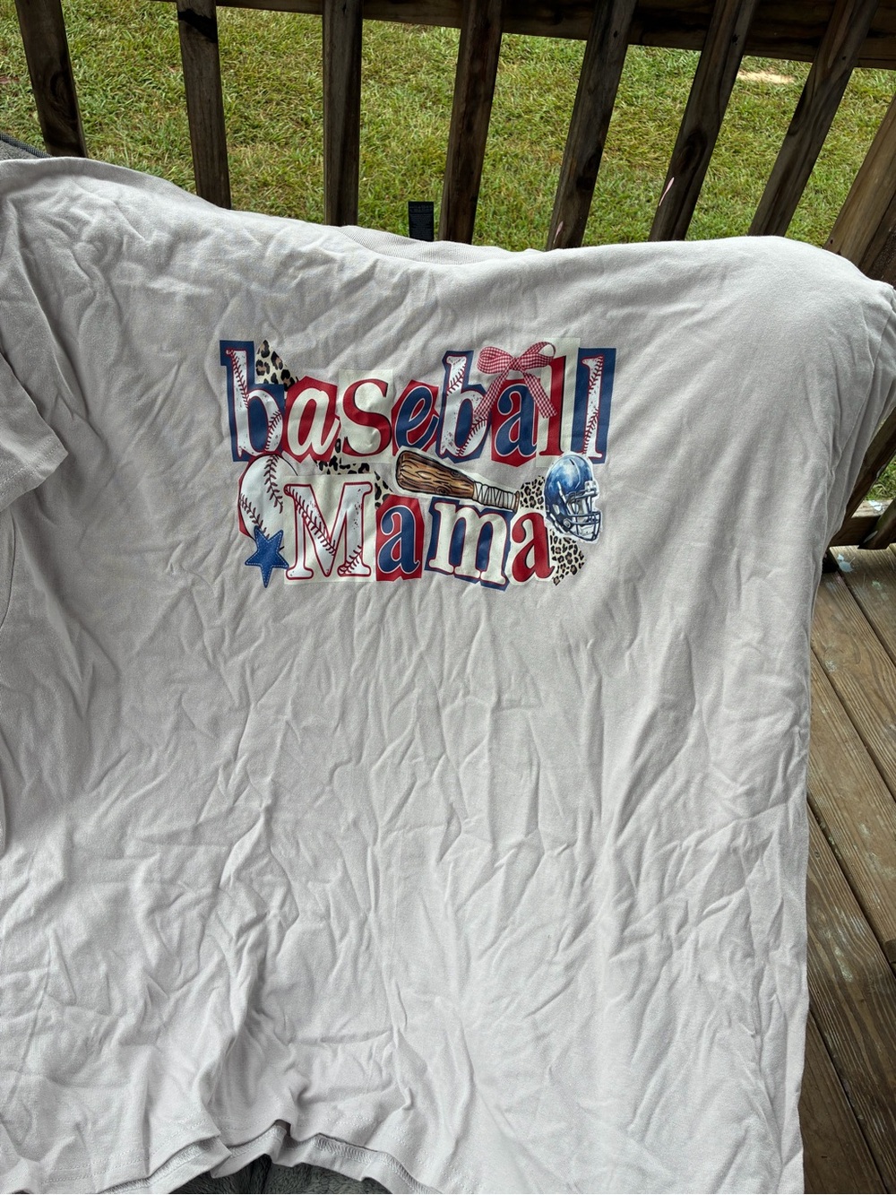 Baseball Mama Graphic Tee - White